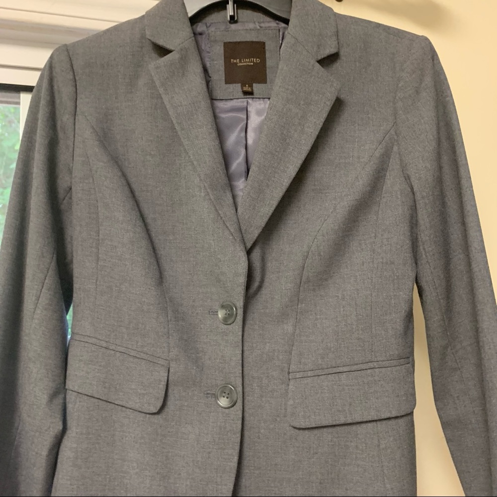 Limited Gray Single Breasted Blazer